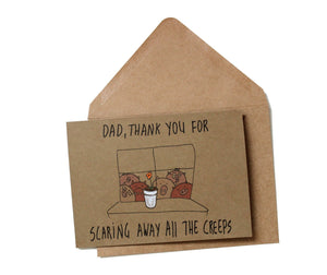Thank you card for dad - Dad Daughter birthday card - Funny Fathers Day card from daughter - Thank you dad card funny
