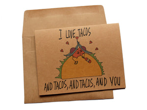 Taco Valentines card funny valentines day card for her valentines day card taco lover valentines day card for him wife valentines day card