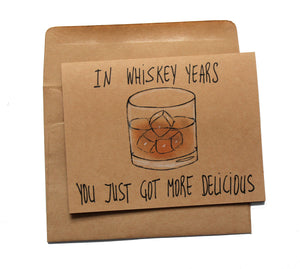 Whiskey birthday card - funny birthday card for whiskey lover - whiskey card for dad - whiskey birthday card for him - grandfather card