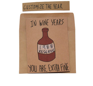 funny 30th birthday card - born in 1988 card - 30th birthday card wine - 30th birthday card wife - 30th birthday card husband - made in 1988