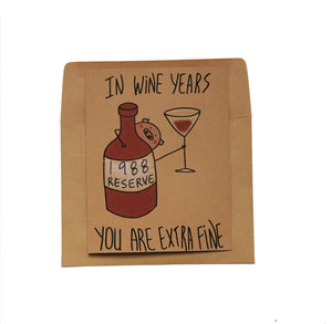 funny 30th wine birthday card/ customizable 30th birthday card/wine birthday card/ 50th birthday card/ born 1988 card/ cute birthday card