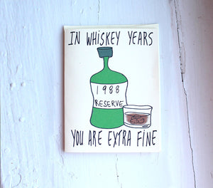 1988 whiskey  birthday card funny whiskey birthday card him 30th birthday card funny customizable birthday card 1988 for whiskey lover