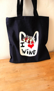 I love wine tote bag - funny cotton bag wine lover - gift for a wine lover - wine tote bag - i love wine cotton tote bag - canvas tote bag