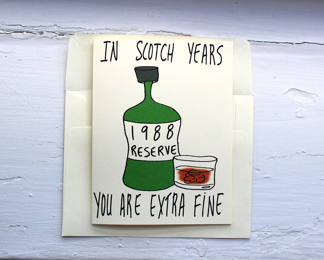 Scotch lover birthday card - 1988 scotch card for brother - born in 1988 scotch card - 30th birthday scotch card for him funny
