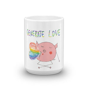Love mug rainbow - celebrate pride mug - pig rainbow mug