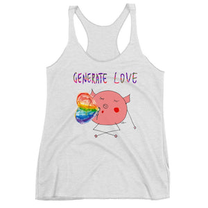 Generate love rainbow tshirt - inspirational t-shirt - cute motivational t-shirt - Women's Racerback Tank