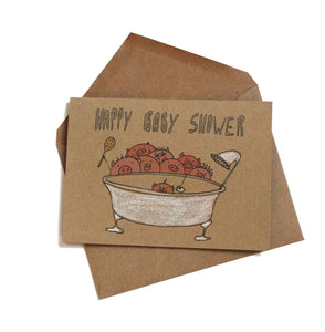 Baby shower card/ Happy baby shower card/ Funny baby shower card/ gender neutral baby shower card/ pig baby shower card/ puns baby shower